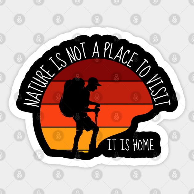 Nature Is Home Hiking Outdoors Vintage Retro Sticker by Lone Wolf Works